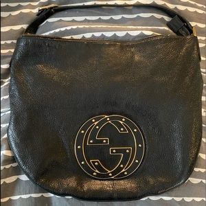 GUCCI Calfskin Large Blondie Hobo Black